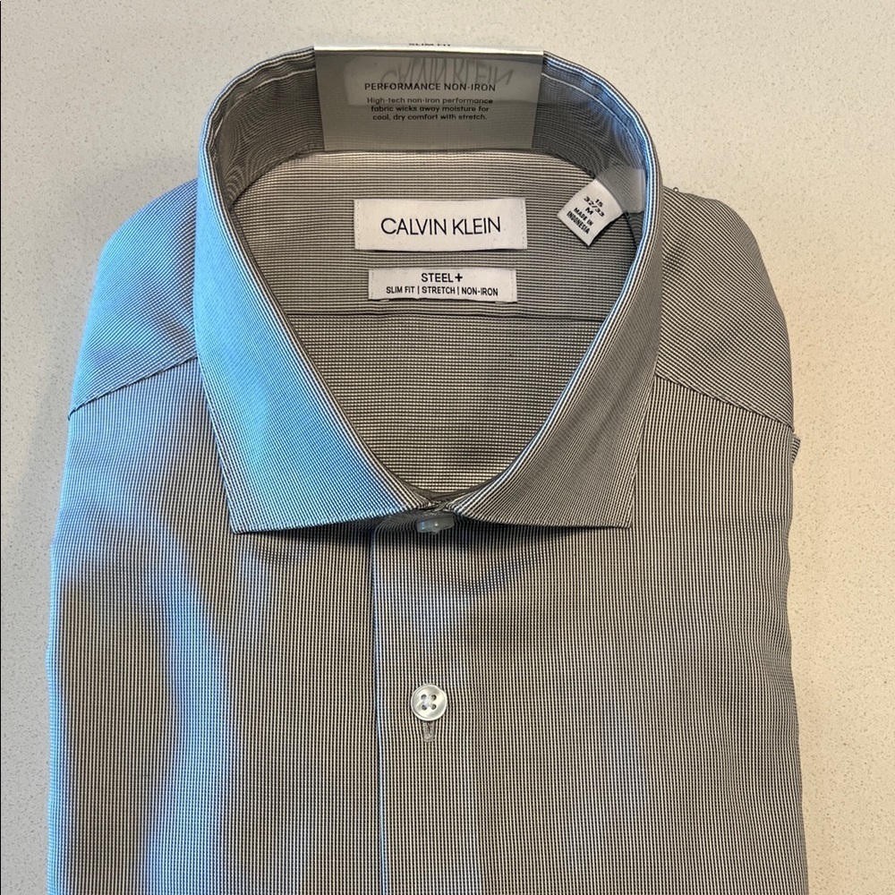 Calvin Klein Men's Steel Gray Dress Shirt